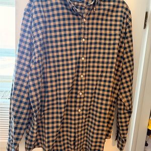 Ralph Lauren Navy and Beige Plaid Shirt